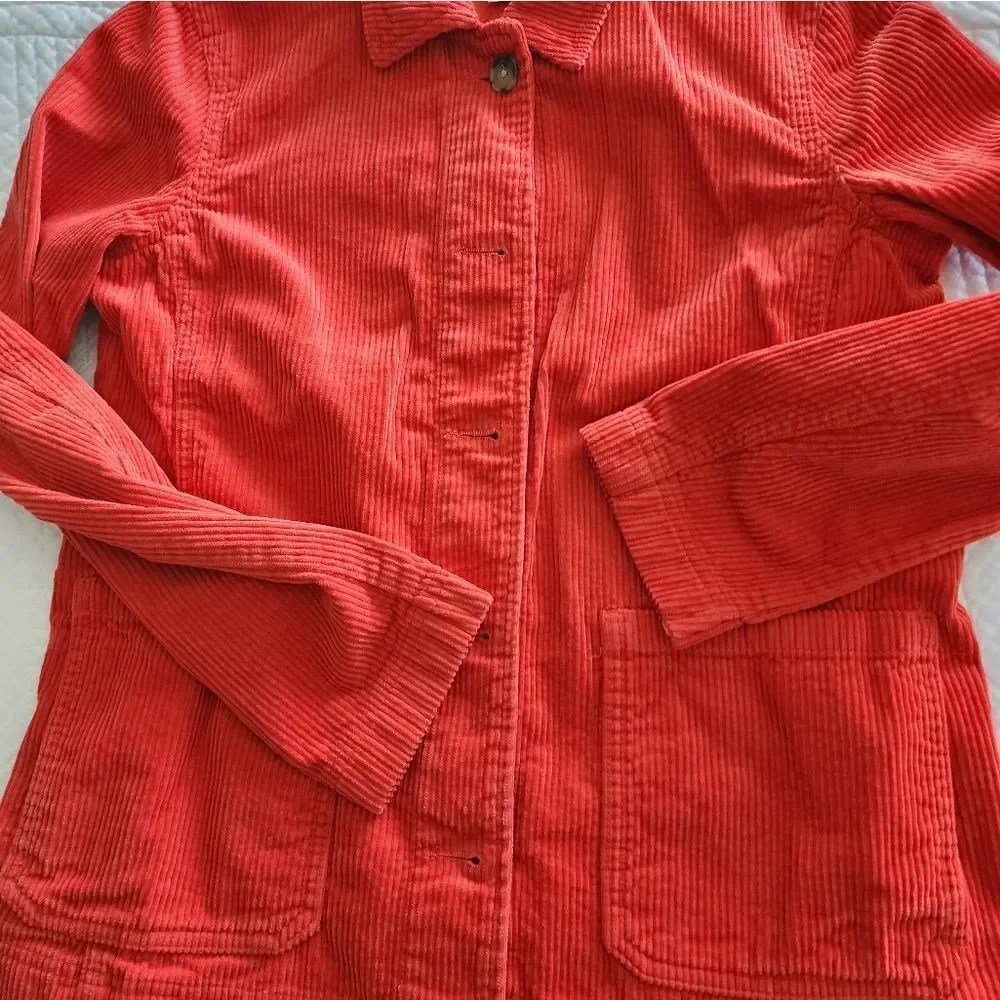 LOFT corduroy button front pockets boxi long sleeve shaket - Picture 11 of 13